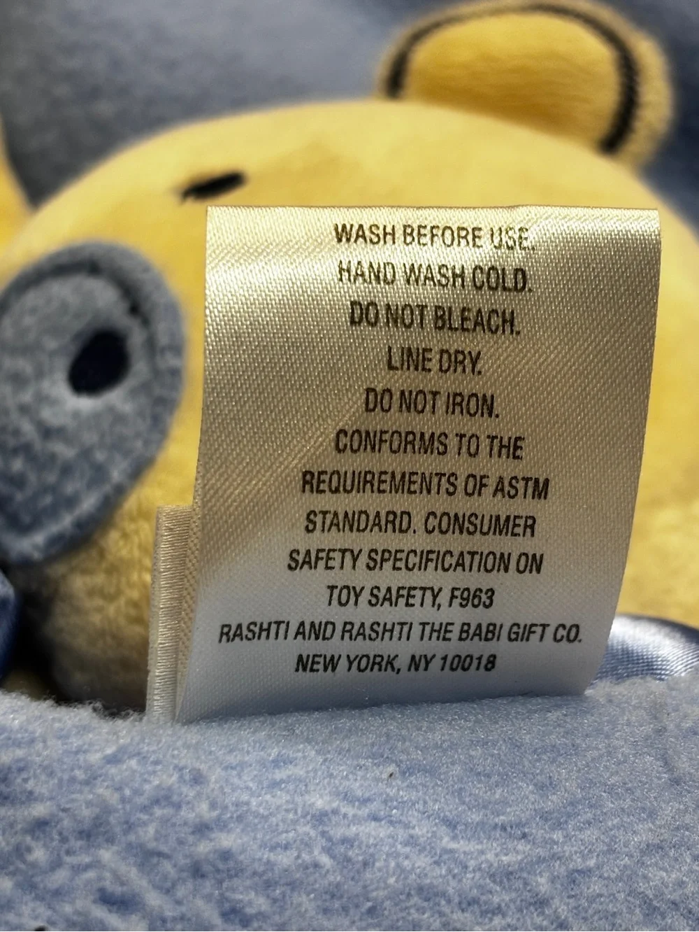 Carter's Classics Hug A Bear Huggable Cuddly Security Blanket Blue